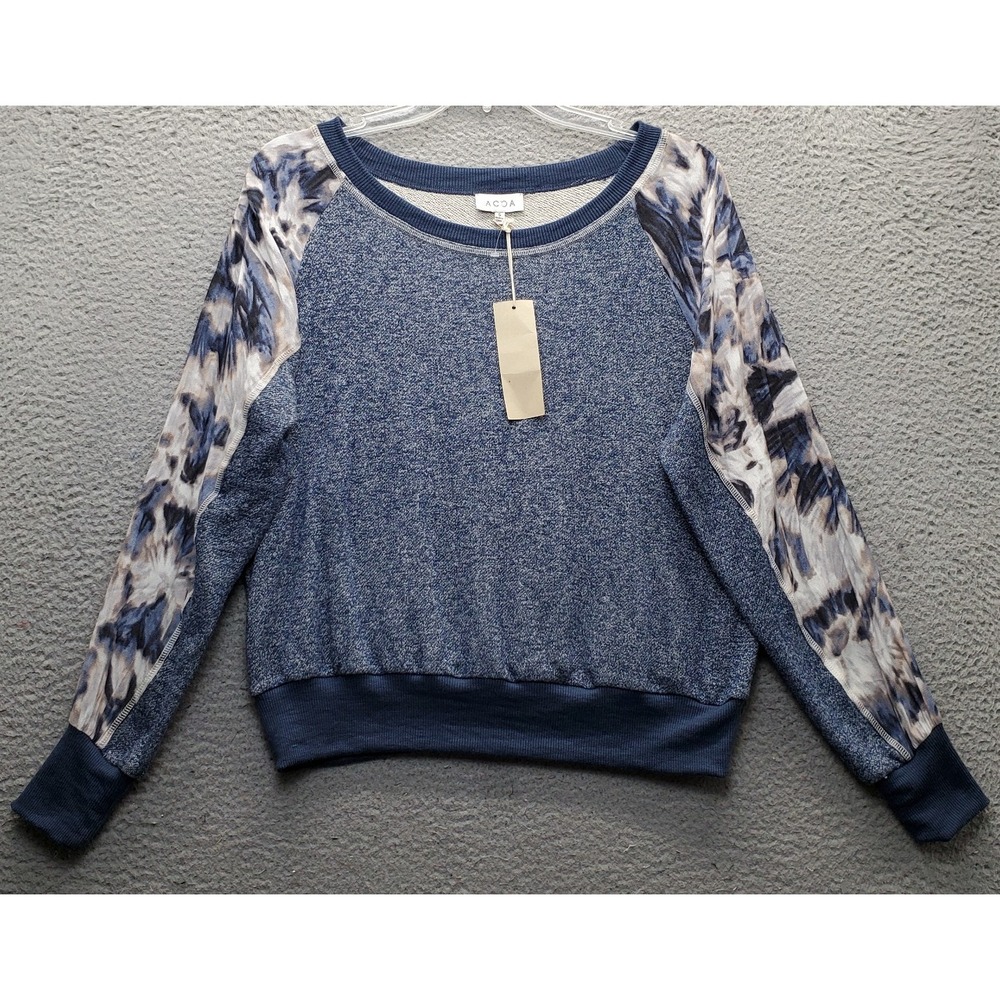 ACOA Sweatshirt Women Small Multi Heathered Tie Dye Relaxed Long Sleeve Pullover